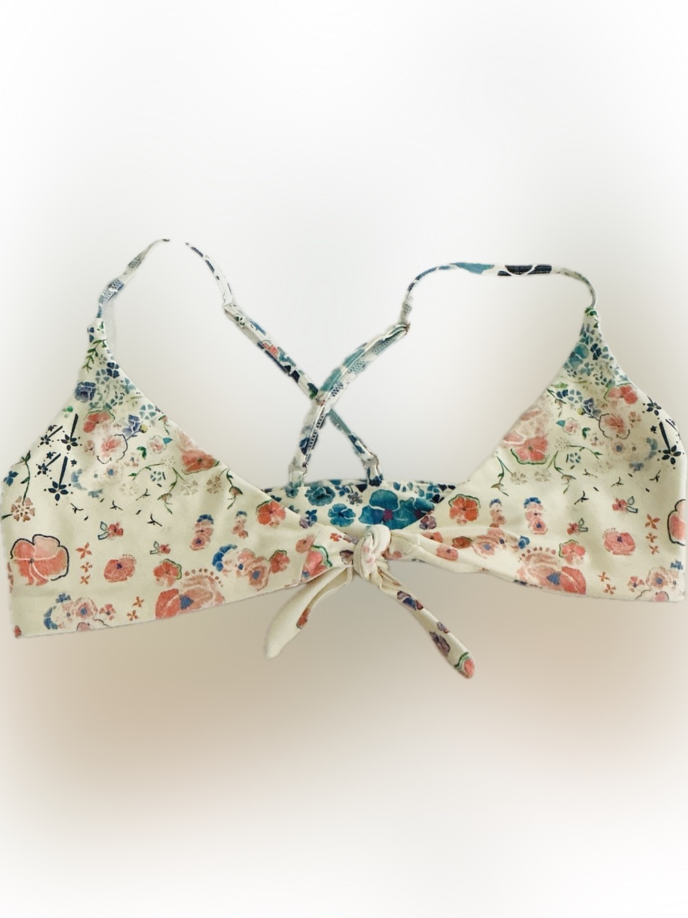 Spiritual Gangster Unity Tie Front Floral Active Sports Bra Bralette Top M